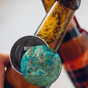 Blue Chrysocolla Mineral Stone Bottle Opener