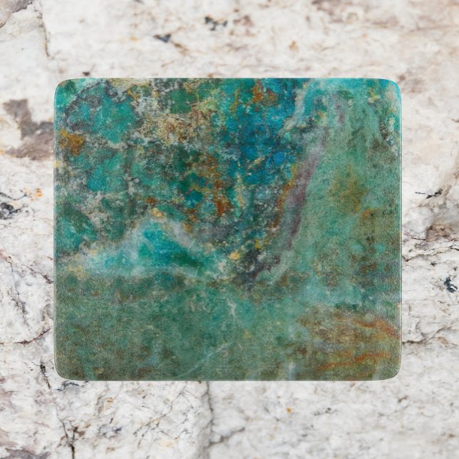Blue Chrysocolla Mineral Stone Cutting Board (In Situ)