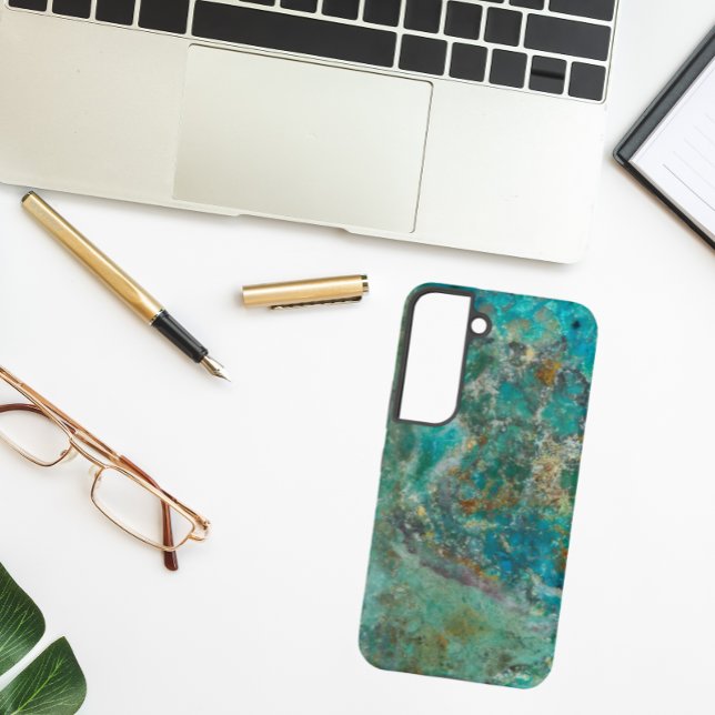 Blue Chrysocolla Mineral Stone Image Samsung Galaxy S22 Case (In Situ)