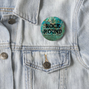 Blue Chrysocolla Mineral Stone Rock Hound 6 Cm Round Badge