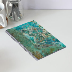 Blue Chrysocolla Mineral Stone Spiral Notebook