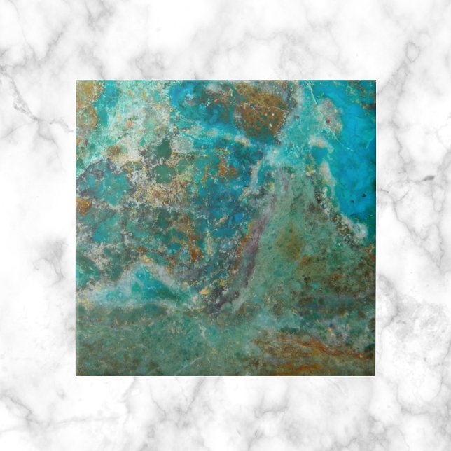 Blue Chrysocolla Mineral Stone Tile (In Situ)