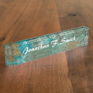 Blue Chrysocolla Stone Image Nameplate