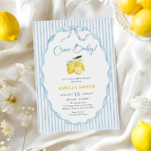 Blue Ciao Baby Lemon Theme Baby Shower Invitation