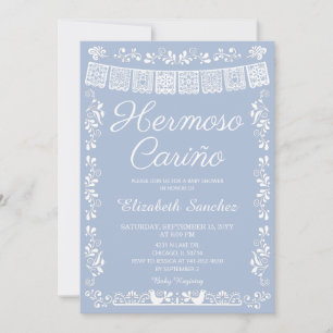 Blue Cielito Lindo Hermoso Cariño Baby Shower Invitation