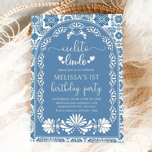 Blue Cielito lindo Mexican Birthday Invitation (Creator Uploaded)