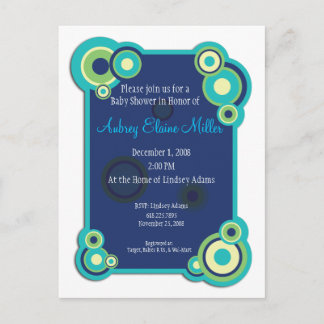 Blue Circle Baby Shower Invitation Postcard