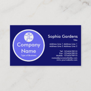 Blue Circle - Dark Blue Business Card