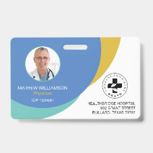 Blue Circle Design    Medical Photo ID & Logo Badge