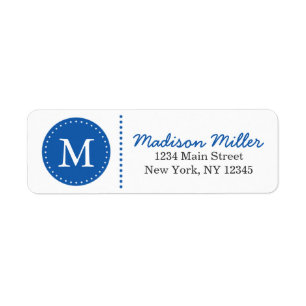 Blue Circle Dots Custom Monogram