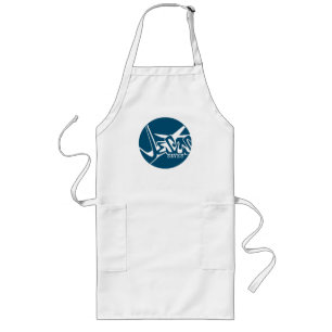 Blue Circle Jesus Saves Graffiti Long Apron