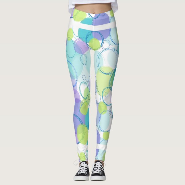 Blue Circle Leggins Leggings (Front)
