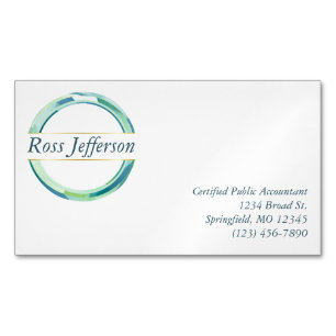 Blue Circle Logo Magnetic Business Card