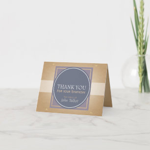 Blue Circle P Square Tags Sympathy Thank you Card