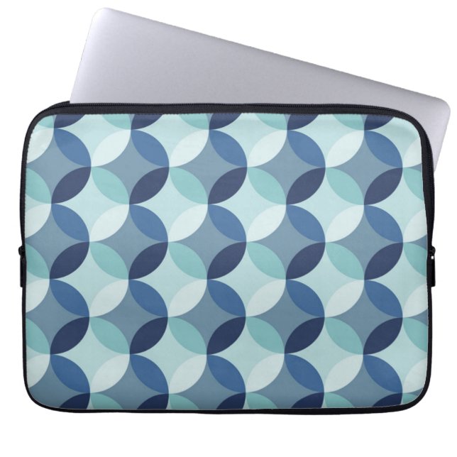 Blue Circle Pattern Laptop Sleeve (Front)