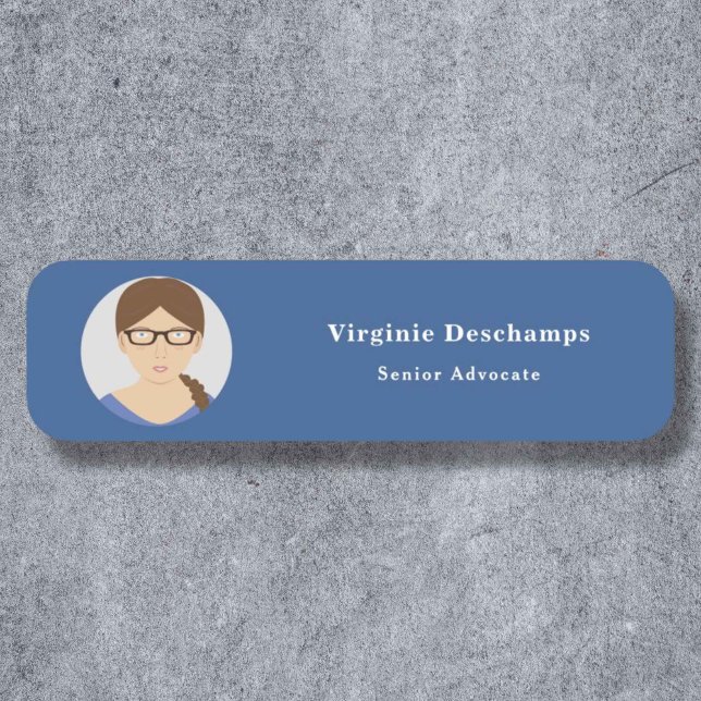 Blue Circle Photo Employee Name Tag (Blue Circle Photo Employee Name Tag)