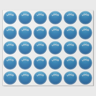 Blue circle, Round logo, Circular badge, Button de Wrapping Paper