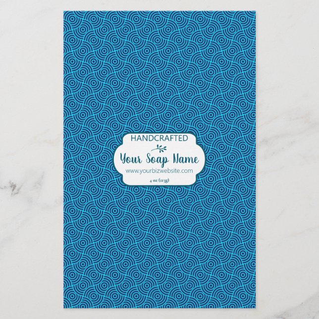 Blue Circle Soap Wrap Paper Sheet (Front)