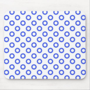 blue circle white mouse pad