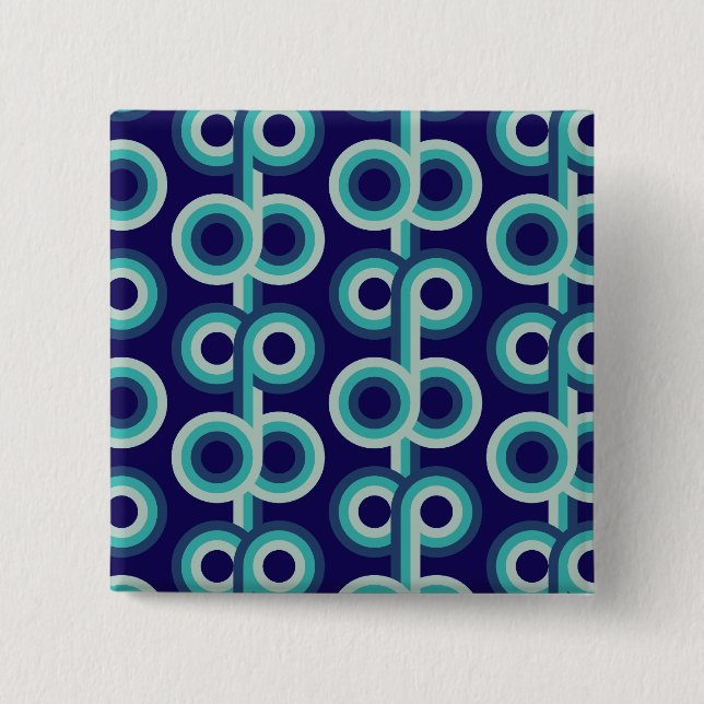 Blue circles 15 cm square badge (Front)