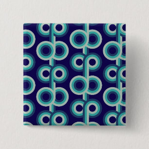 Blue circles 15 cm square badge