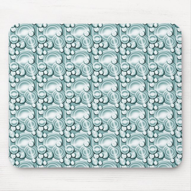 Blue Circles Pattern Mouse Pad (Front)