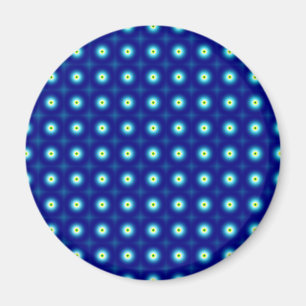 Blue Circles Round Magnet