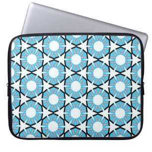 Blue Circles & Stars Pattern  Laptop Sleeve