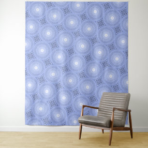 Blue circles swirl pattern tapestry