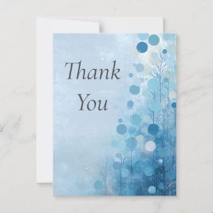 Blue Circles & Trees Thank You Card