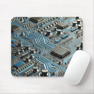 Blue Circuit Board Mouse Pad