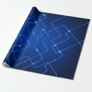 Blue circuit board wrapping paper