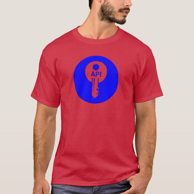 Blue Circular API Key Icon T-Shirt (Front)