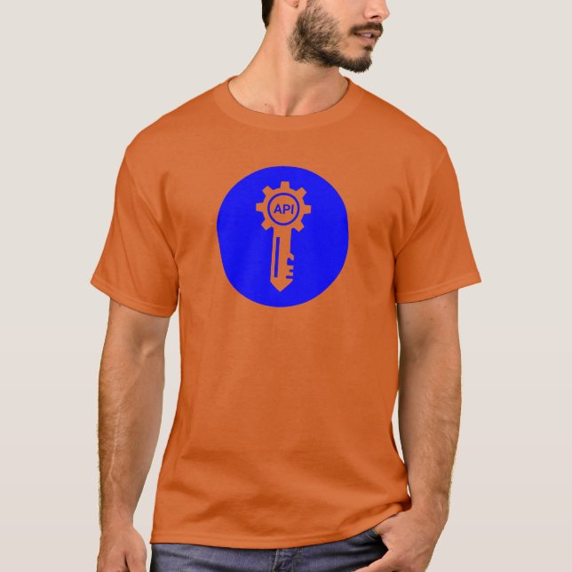 Blue Circular API Key Icon T-Shirt (Front)