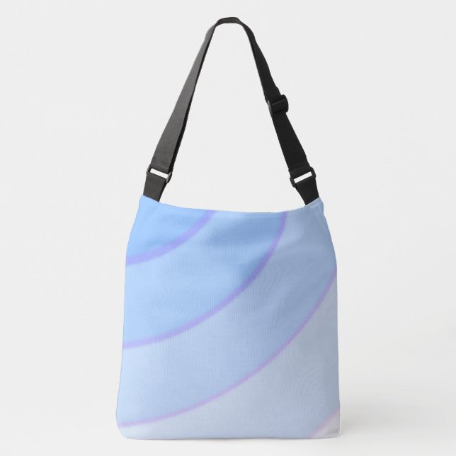 Blue Circular Swirls ombre  Crossbody Bag (Front)