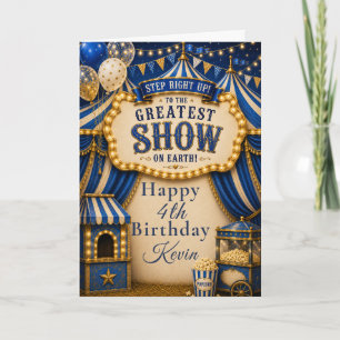 Blue Circus Party Card