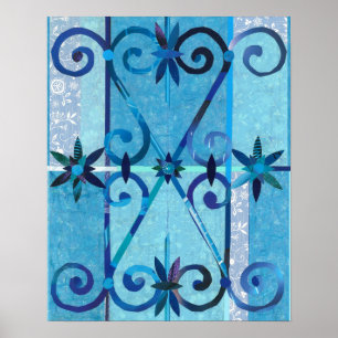 Blue City CHEFCHAOUEN Paper Collage Poster