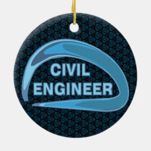 Blue Civil Engineer Ceramic Tree Decoration