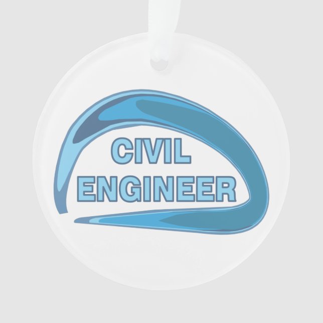 Blue Civil Engineer Ornament (Front)