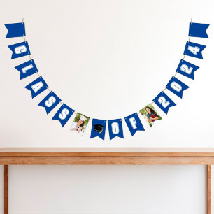 Blue Class of 2024 Graduate Photo Graduation Party Bunting