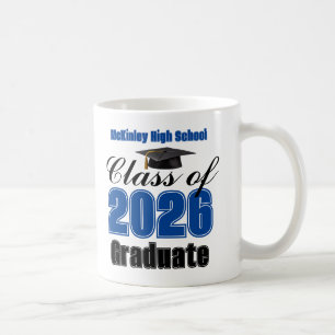 Blue Class of 2026 Graduation Keepsake Coffee Mug