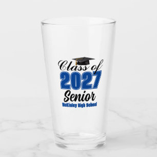 Blue Class of 2027 Senior Custom High School Glass