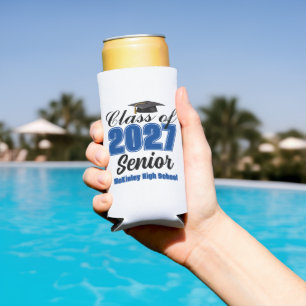 Blue Class of 2027 Senior Custom High School Seltzer Can Cooler