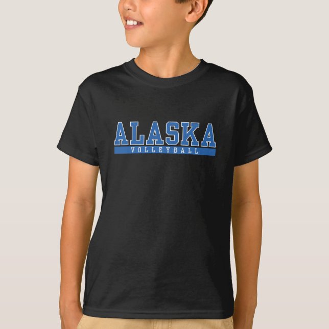 blue classic Alaska Volleyball retro sporty AK T-Shirt (Front)
