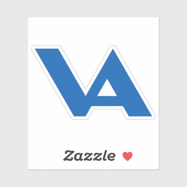Blue Classic Minimal Letter VA Monogram (Sheet)