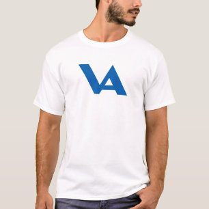 Blue Classic Minimal Letter VA Monogram T-Shirt