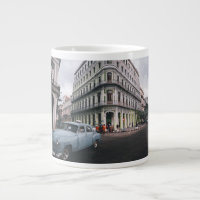 Blue Classic Vintage Car Cityscape