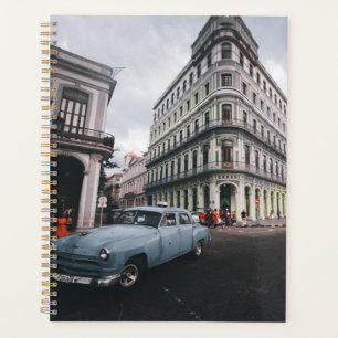 Blue Classic Vintage Car Cityscape          Planner