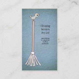 Blue Cleaner Cleaning Service Business Card
