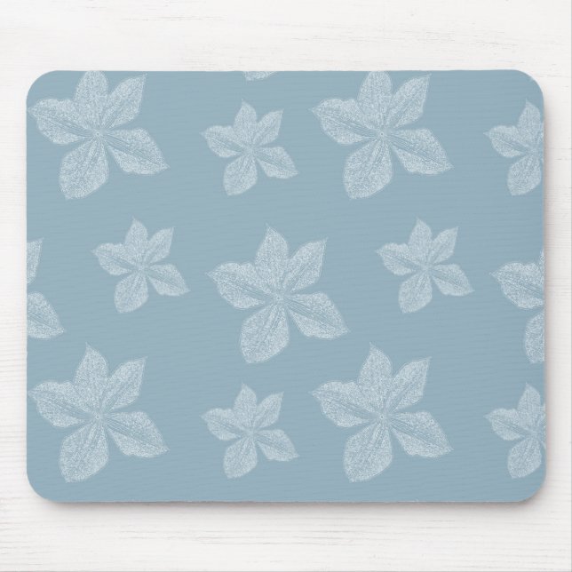 Blue Clematis Flowers Mouse Pad (Front)